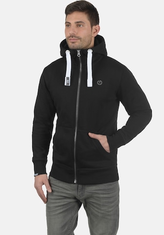 !Solid Zip-Up Hoodie 'Benn High-Neck' in Black: front