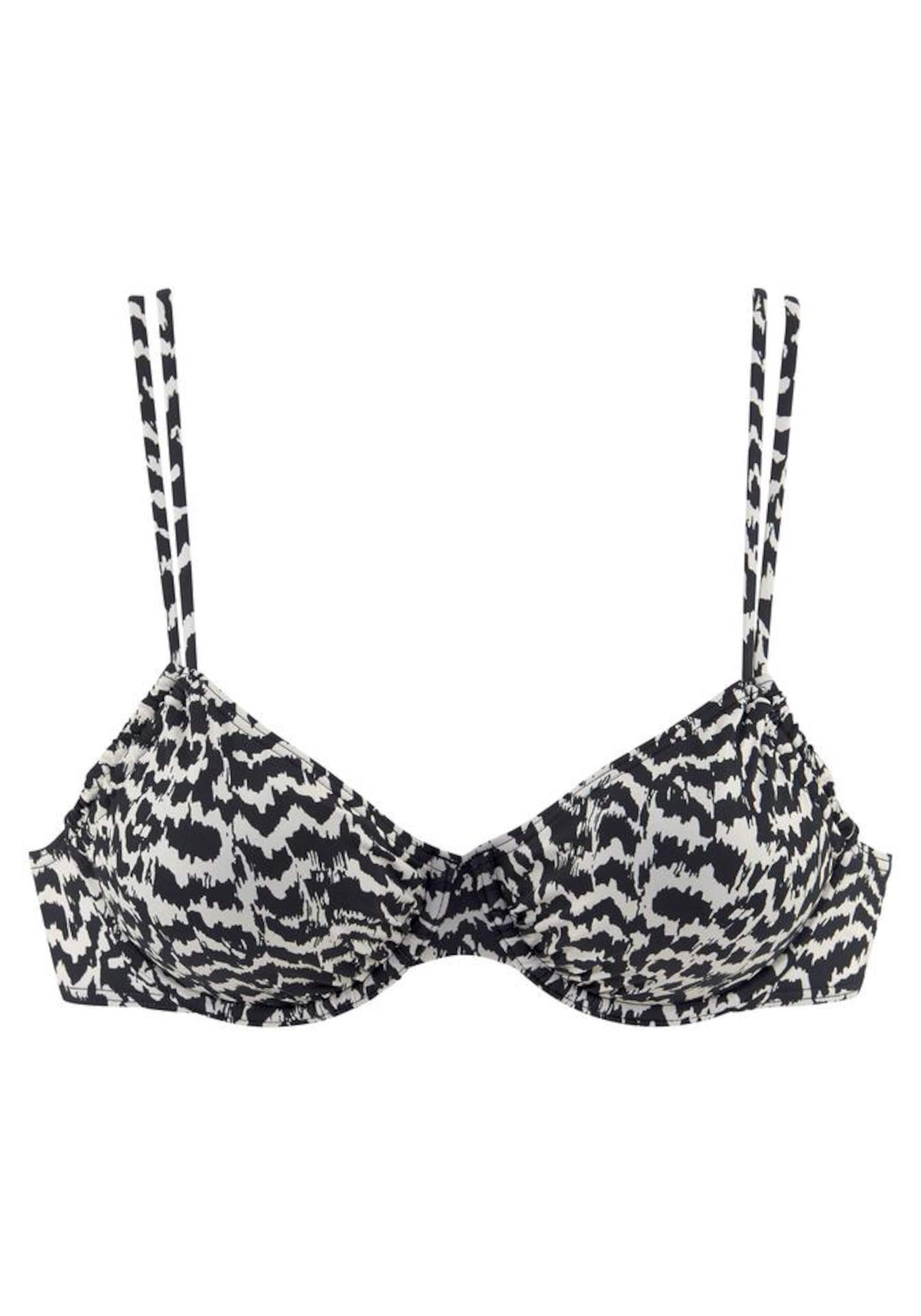 Sutien de tricou Sutien costum de baie de la LASCANA pe negru: față