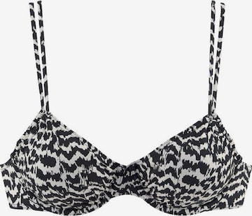 LASCANA T-shirt Bikini Top in Black: front