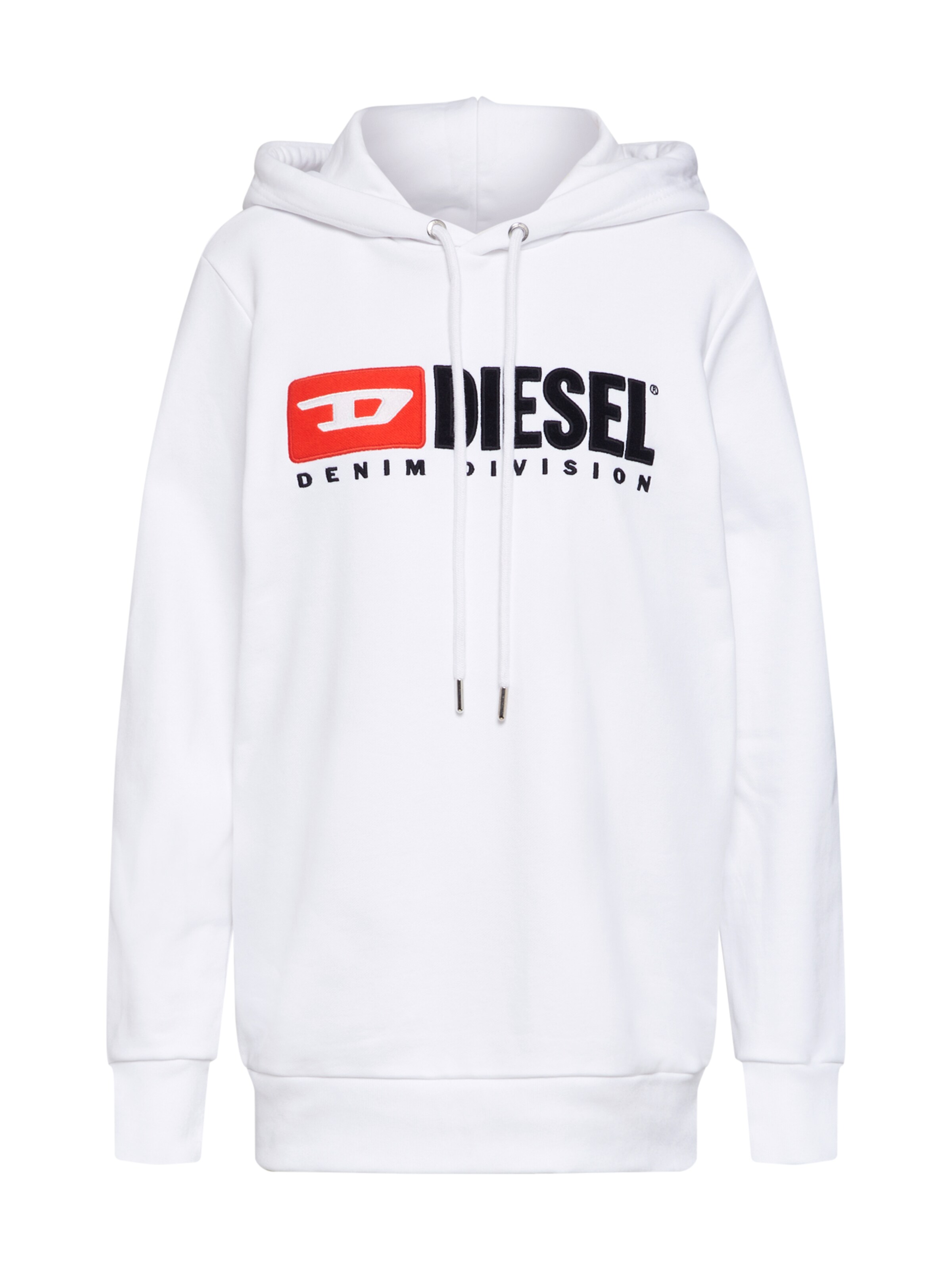 DIESEL - Sweatshirt 'F-GIR-HOOD-DIVISION-FL SWEAT-SHIRT' in de kleur Wit