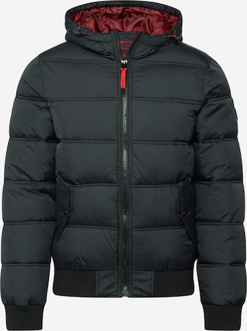 INDICODE JEANS Winter Jacket 'Adrian' in Black: front