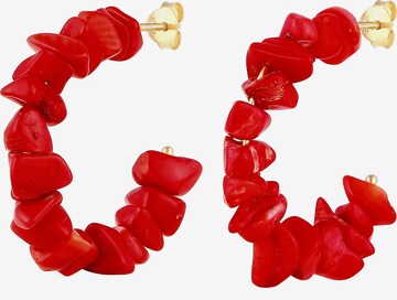 ELLI Earrings ' Creole' in Red: front