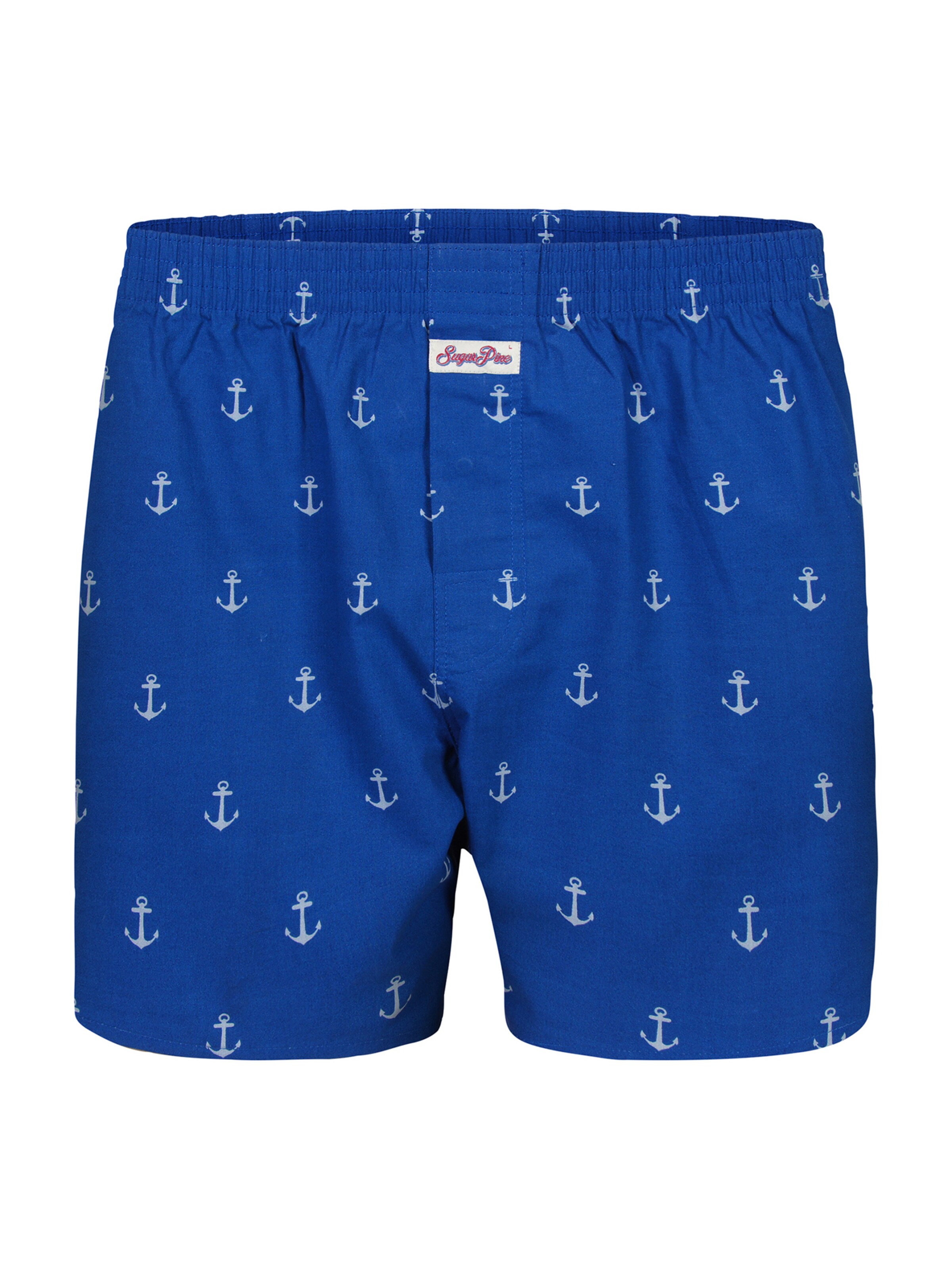 Sugar Pine Boxershorts ' Anker ' in Blauw: voorkant