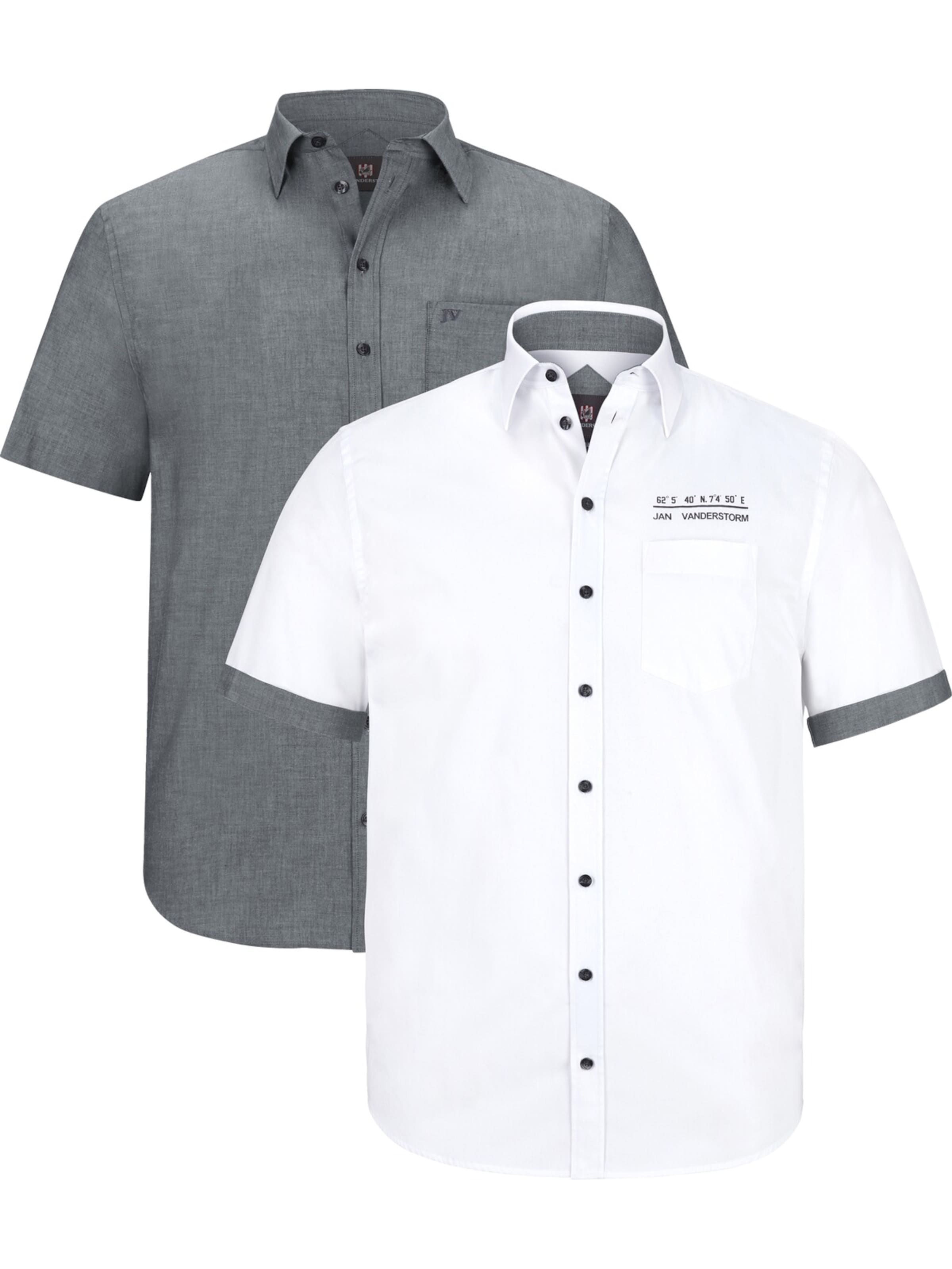 Jan Vanderstorm Doppelpack Hemd 'Evin' in Grau: Vorderseite