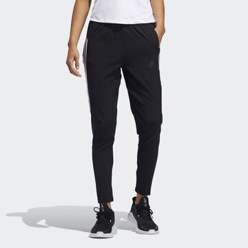 Effilé Pantalon de sport ADIDAS SPORTSWEAR en noir : devant