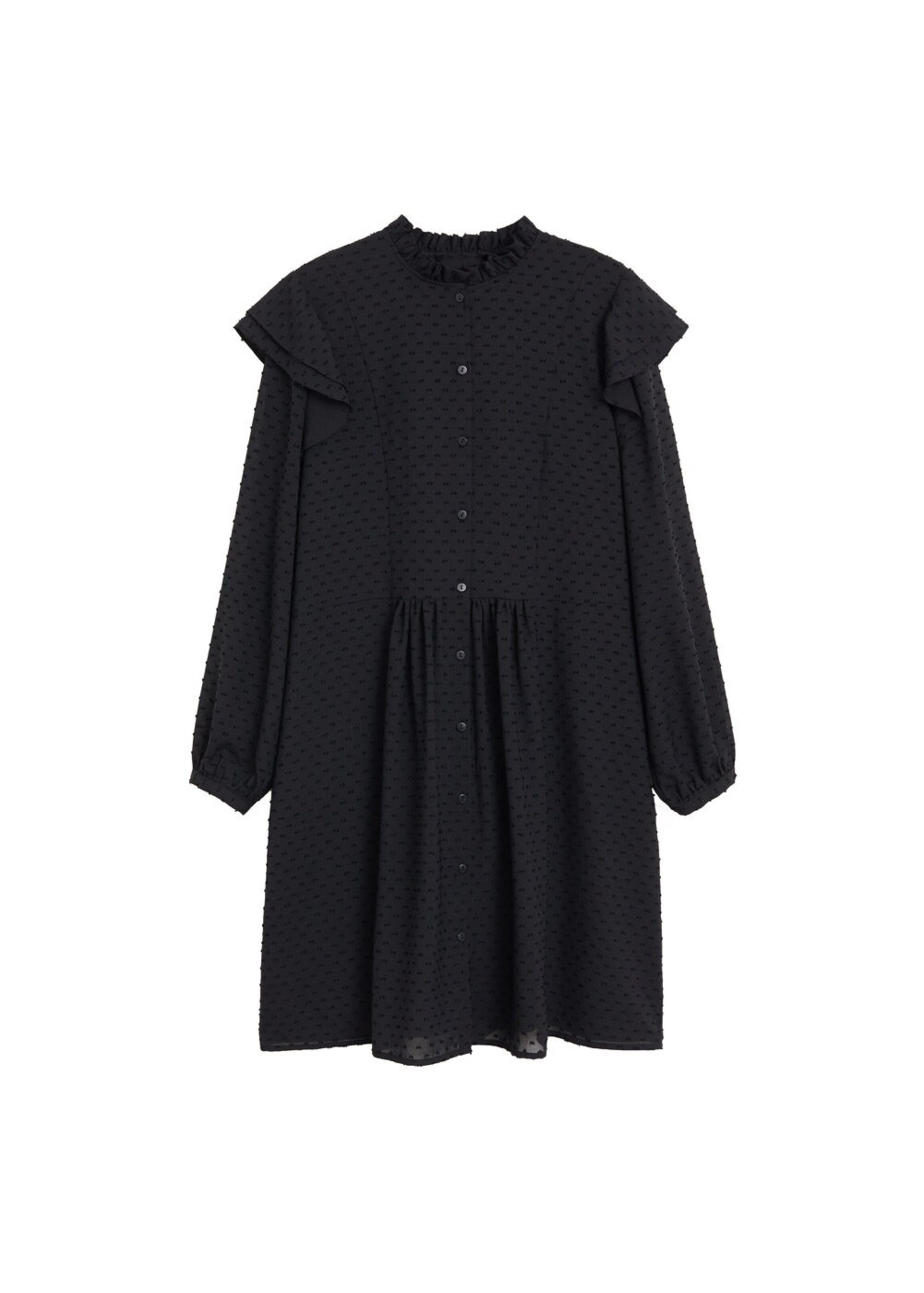 MANGO Košilové šaty 'Bobo' – černá: přední strana