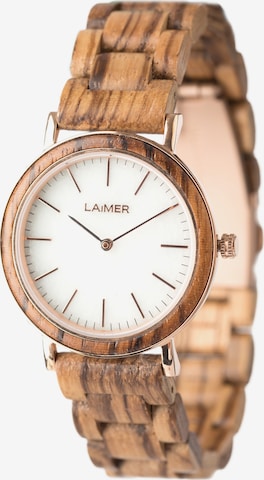 LAiMER Analog Watch 'Leona' in Brown: front