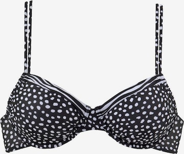 LASCANA - Clásico Top de bikini en negro: frente