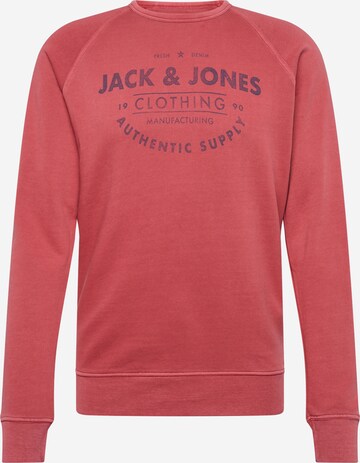 sarkans JACK & JONES Sportisks džemperis: no priekšpuses