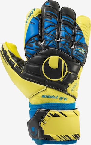 UHLSPORT Athletic Gloves 'Speed Up Now' in Yellow: front