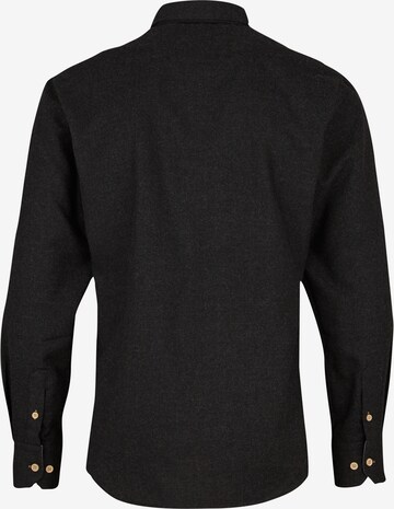 Kronstadt - Ajuste estrecho Camisa 'Dean 07a Plain' en negro