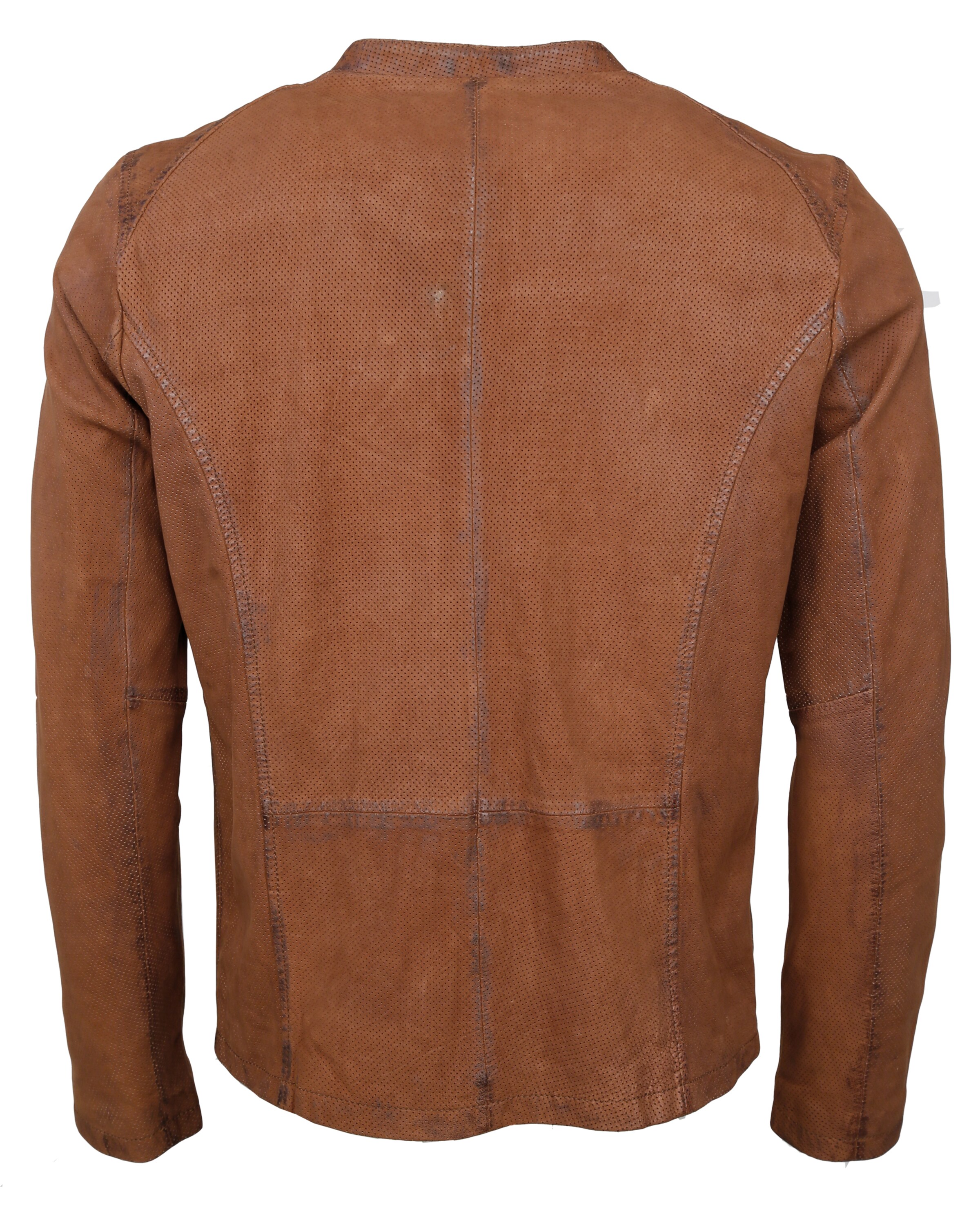 Maze Lederjacke perforiert ' Dobson ' in Braun