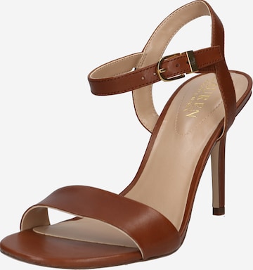 Lauren Ralph Lauren Páskové sandály 'Gwen' – hnědá: přední strana