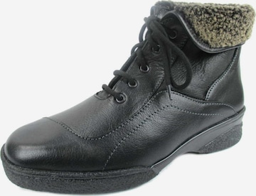 SOLIDUS Lace-Up Ankle Boots in Black: front