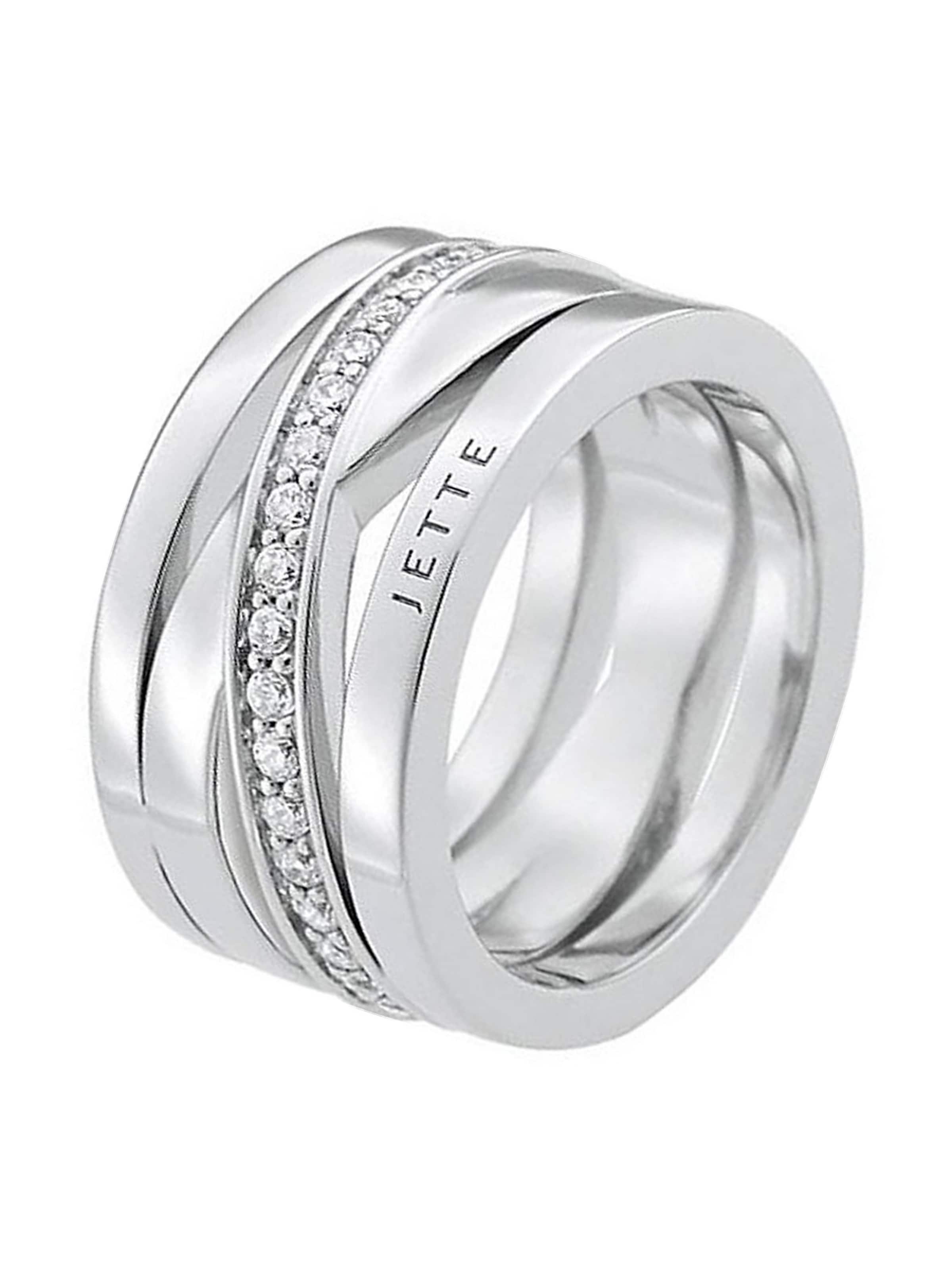 JETTE Damenring in Silber: Vorderseite