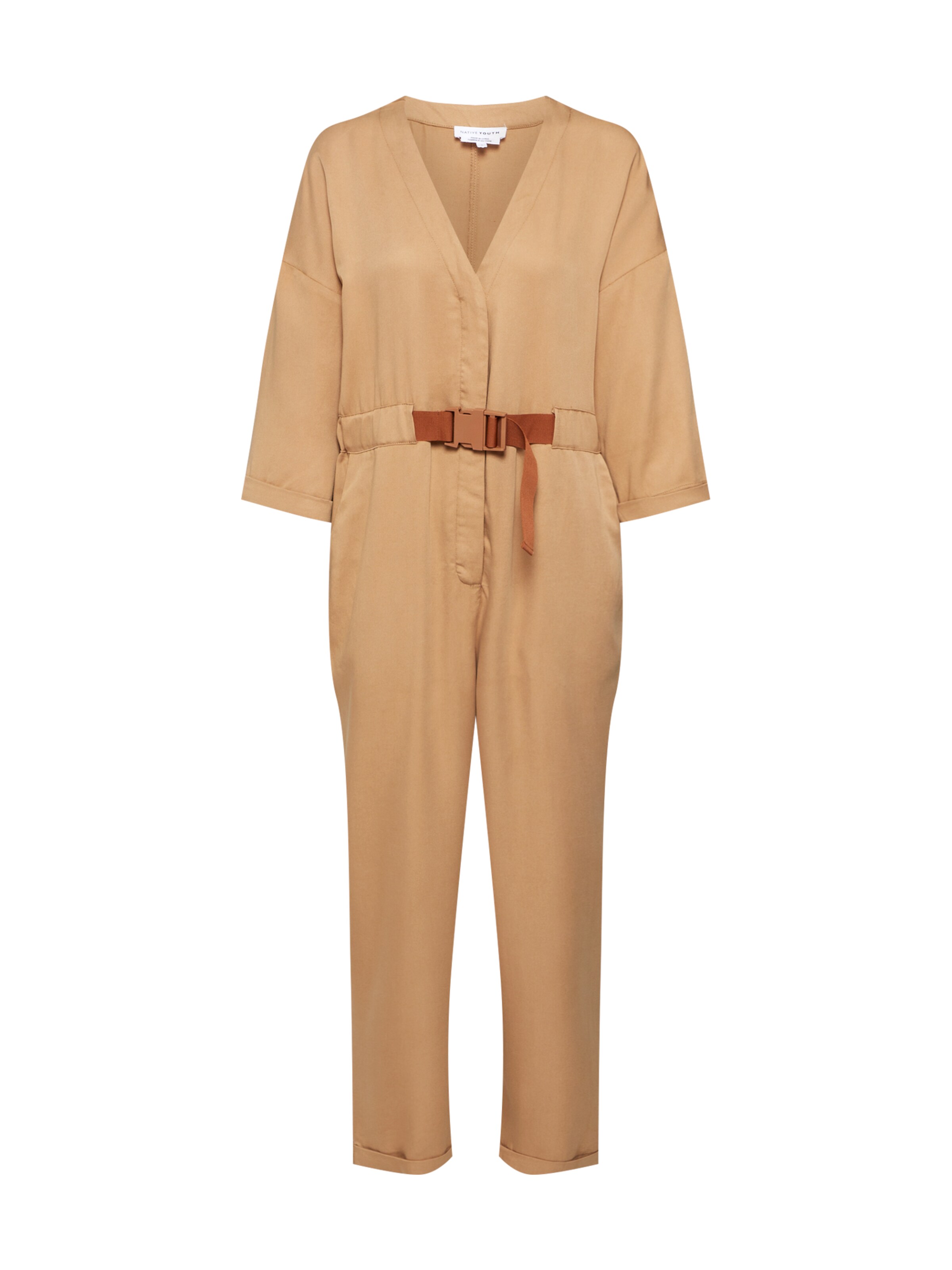 Native Youth - Jumpsuit 'THE EVE TENCEL' in de kleur Beige