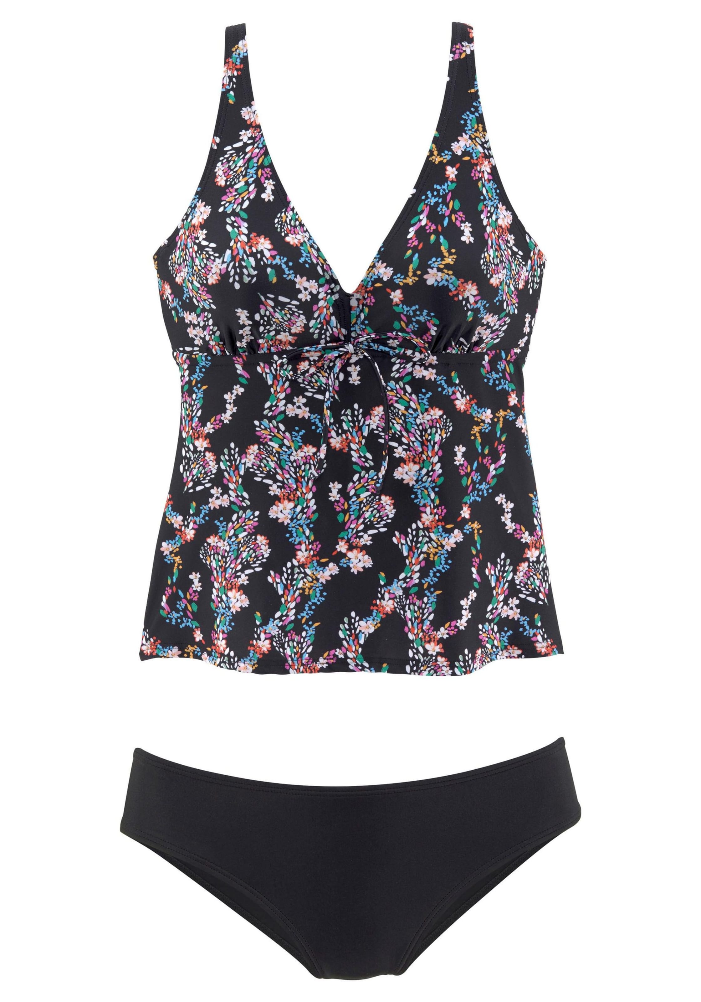 PETITE FLEUR Triangel Tankini i sort: forside
