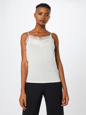 SOAKED IN LUXURY - Blusa 'CLARA' em branco: frente