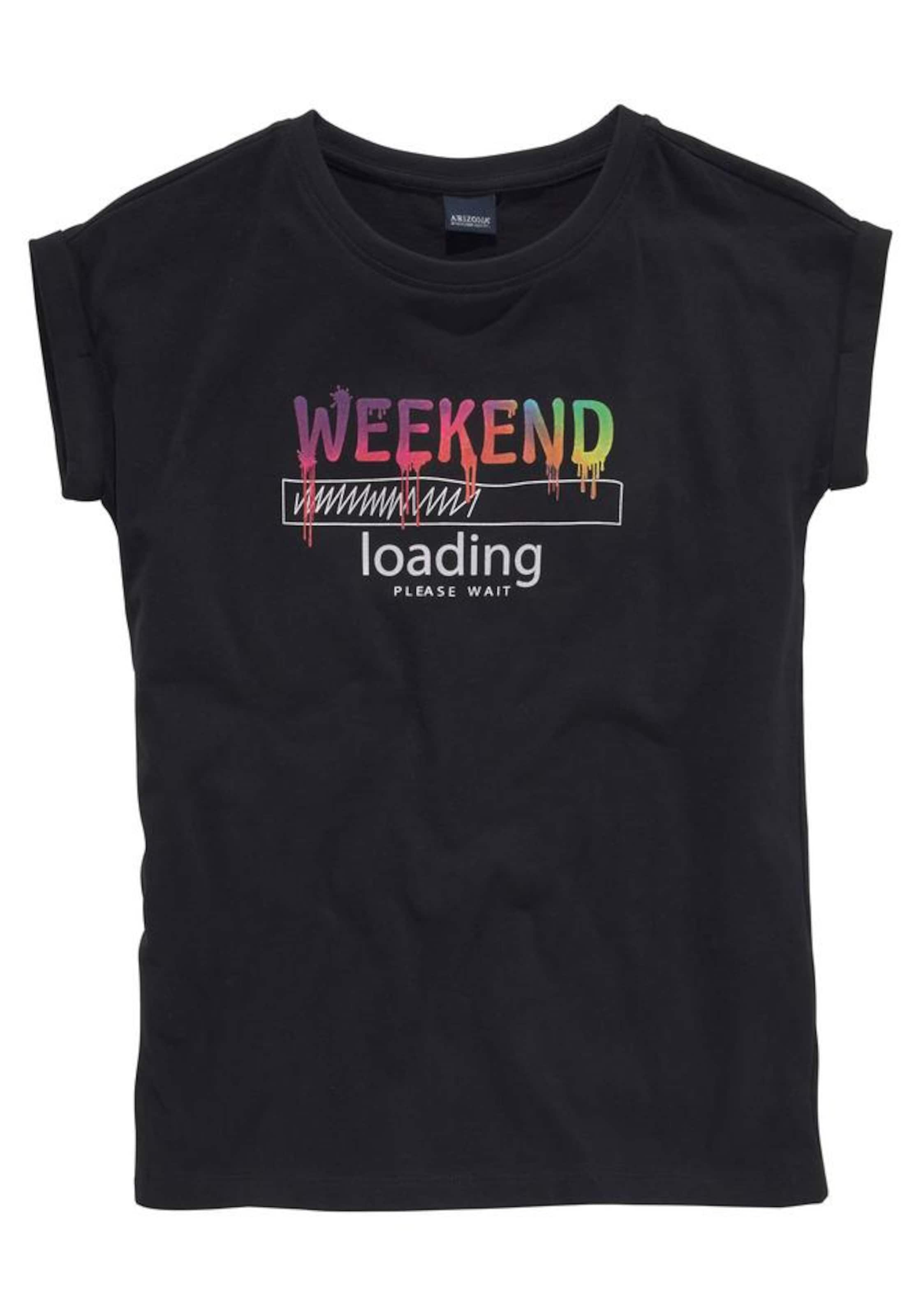 ARIZONA Shirt 'WEEKEND loading...please wait' in Black: front