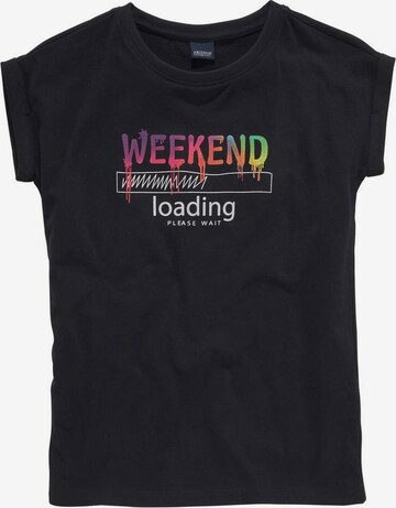 ARIZONA Shirt 'WEEKEND loading...please wait' in Black: front