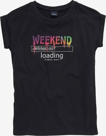 ARIZONA Shirt 'WEEKEND loading...please wait' in Schwarz: predná strana