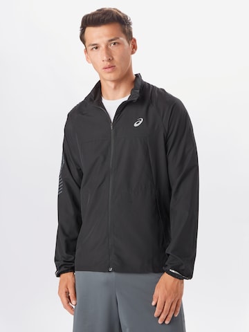 Coupe regular Veste de sport ASICS en noir : devant