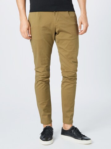 Coupe slim Pantalon à pince 'Cam' Only & Sons en beige : devant