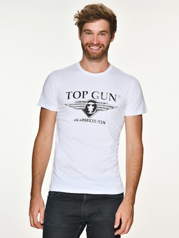 TOP GUN Shirt 'Beach' in Wit: voorkant