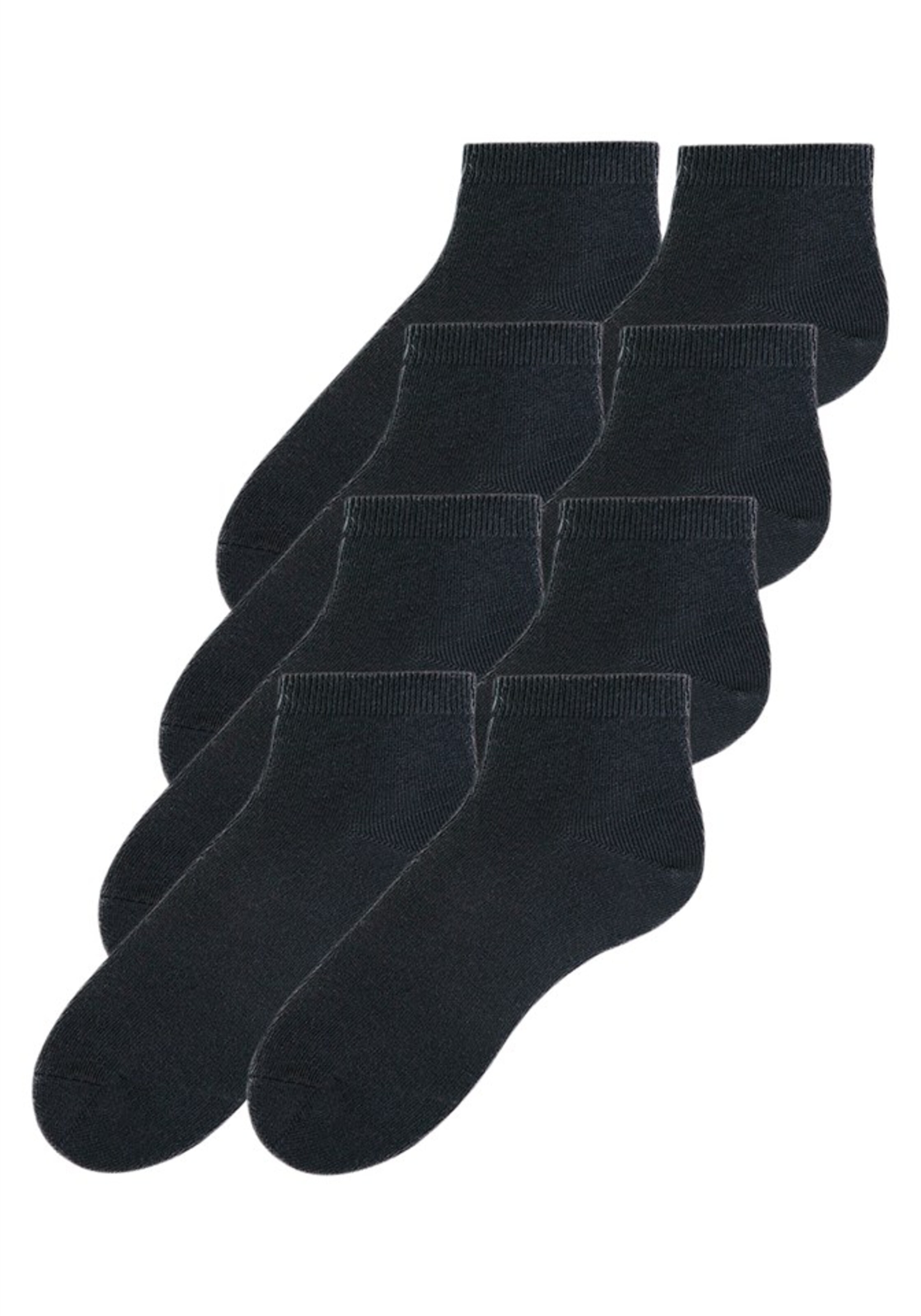GO IN - Füßlinge ganz uni (8 Paar) in schwarz