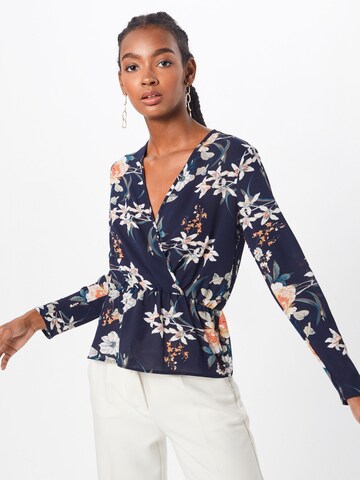 Boohoo - Blusa 'NEW FLORAL' em azul: frente