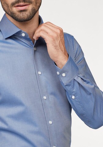 OLYMP Slim fit Zakelijk overhemd 'Level 5' in Blauw