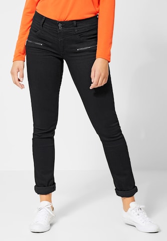 STREET ONE Slimfit Jeans 'Jane' in Zwart: voorkant