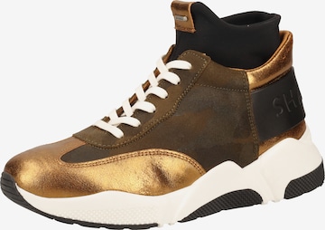 SHABBIES AMSTERDAM High-Top Sneakers in Gold: front