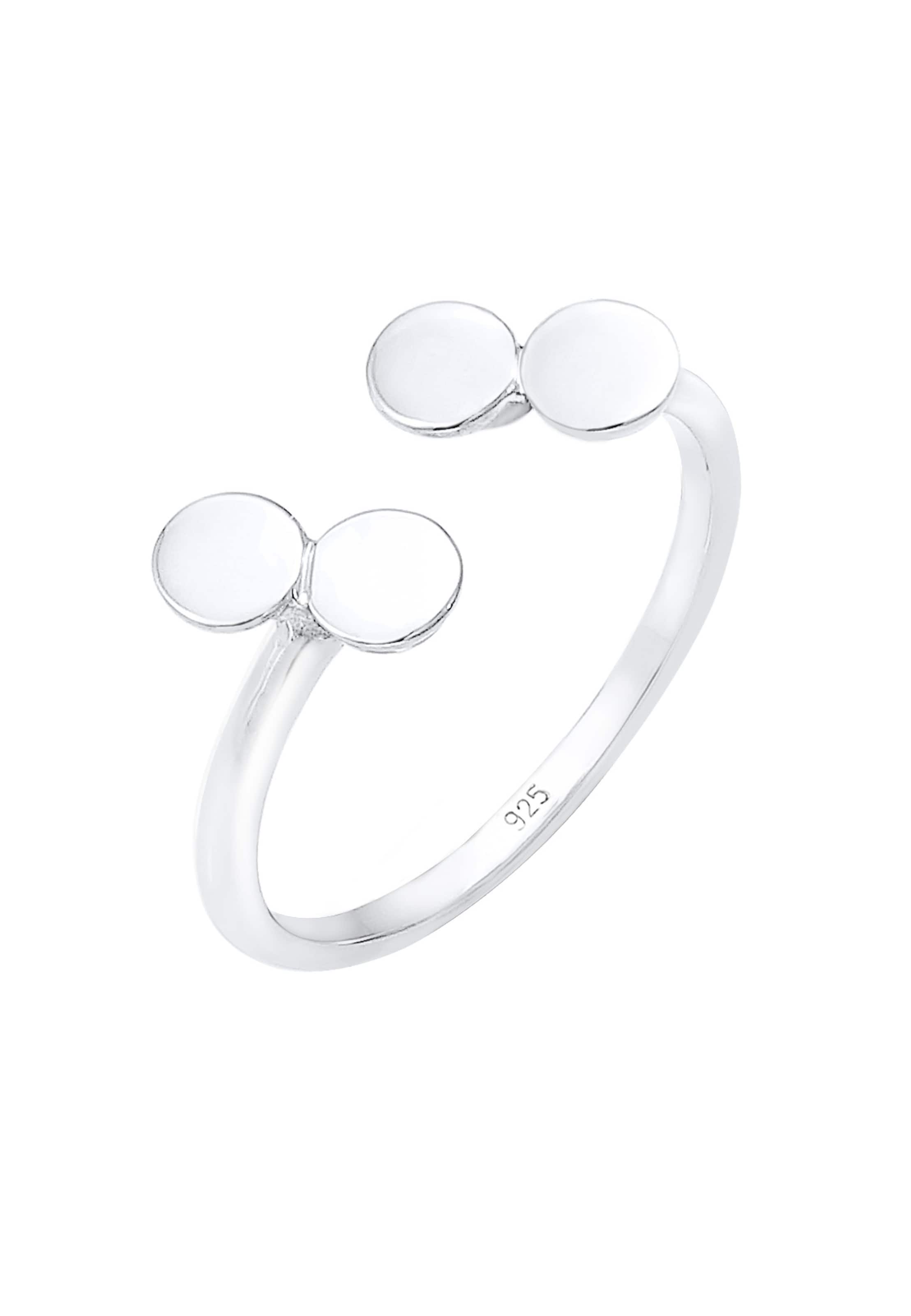 ELLI Ring 'Geo' in Silver: front