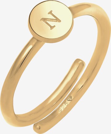 ELLI Ring 'Initial ' in Goud: voorkant