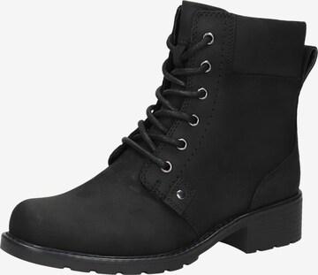 CLARKS Lace-Up Ankle Boots 'Orinoco Spice' in Black: front