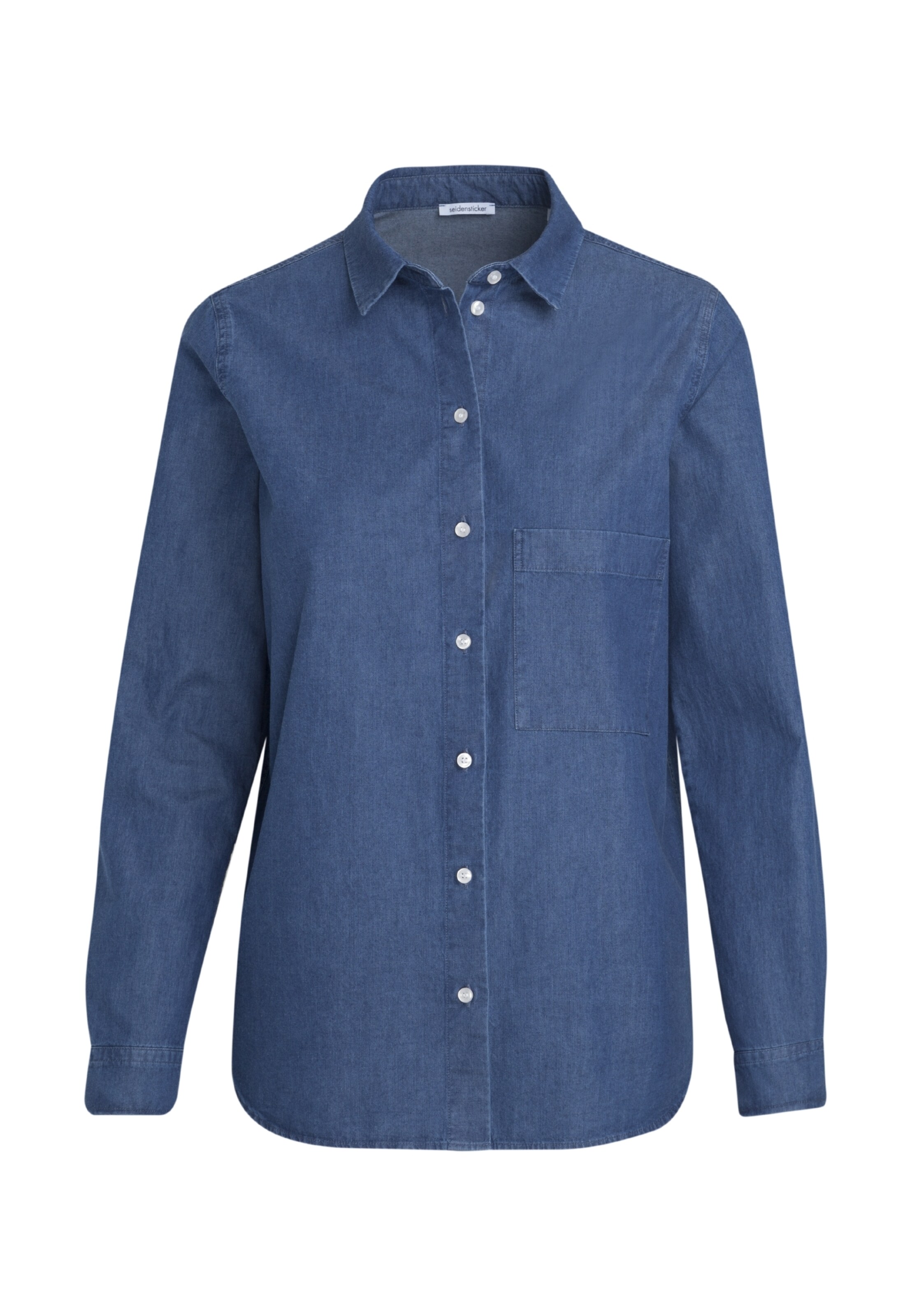 SEIDENSTICKER - Blouse 'Schwarze Rose' in de kleur Blauw denim