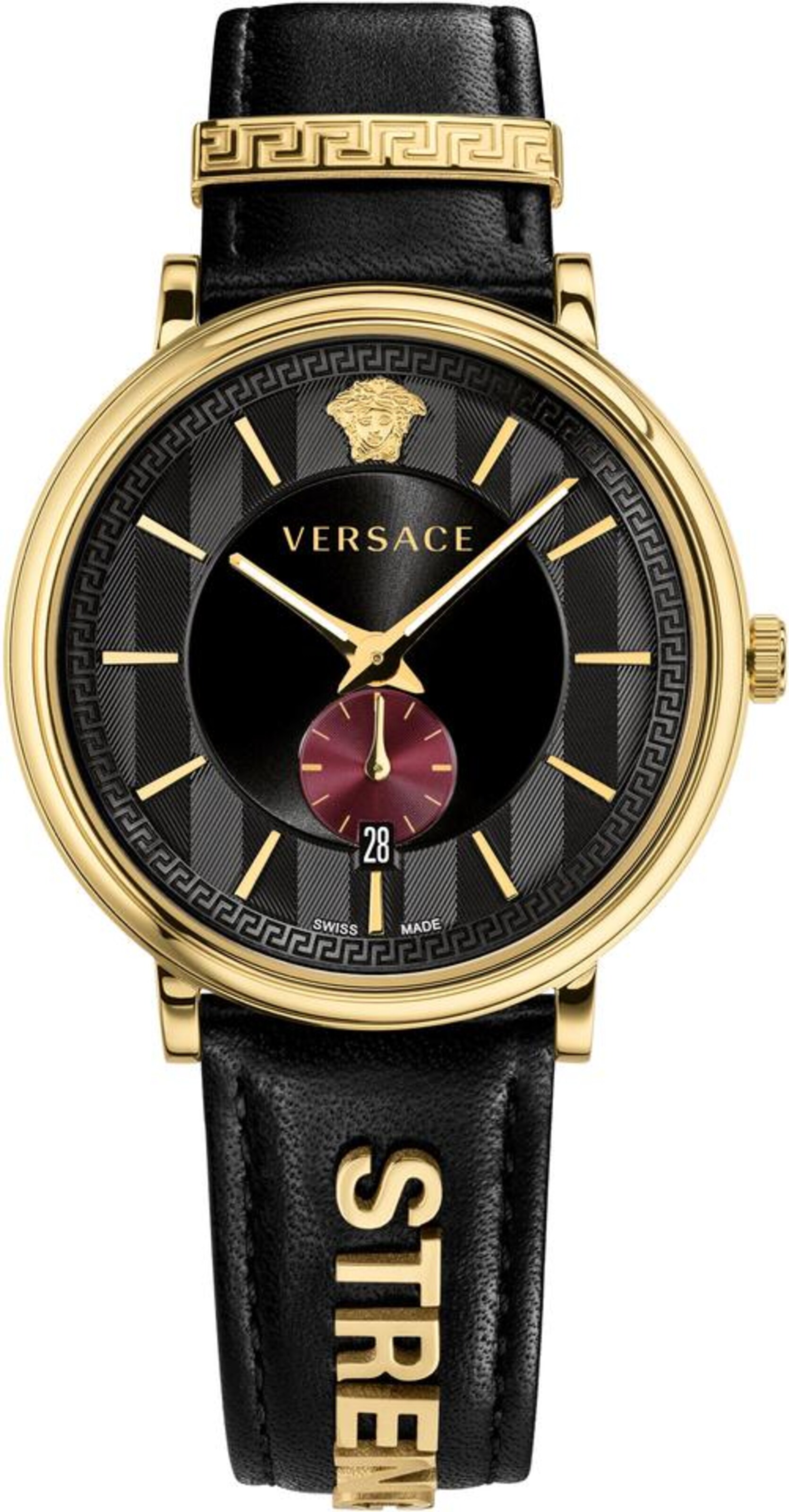 VERSACE Analoguhr 'VBQ050017' in Schwarz: Vorderseite