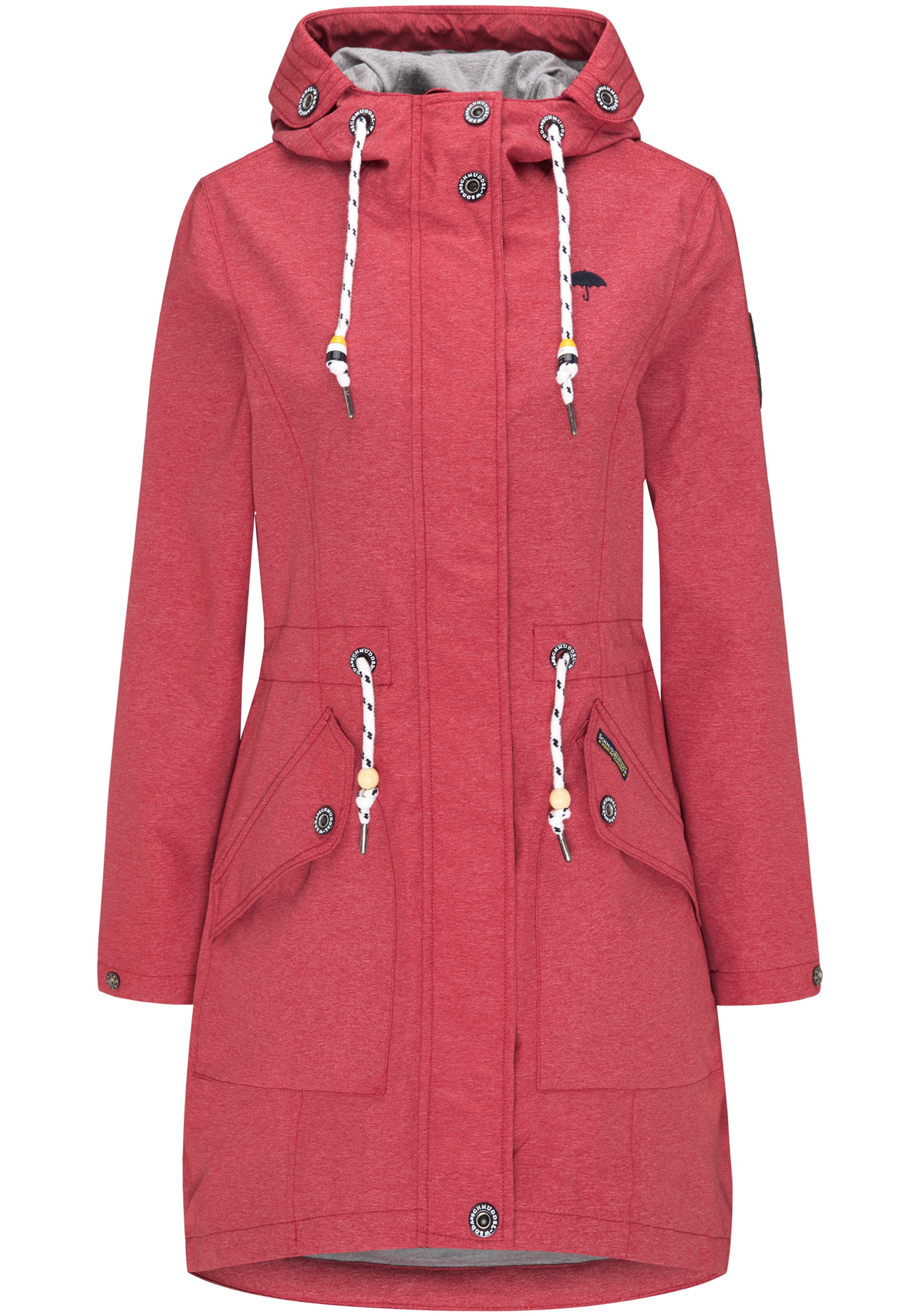 Schmuddelwedda - Functionele mantel 'Melange' in de kleur Rood