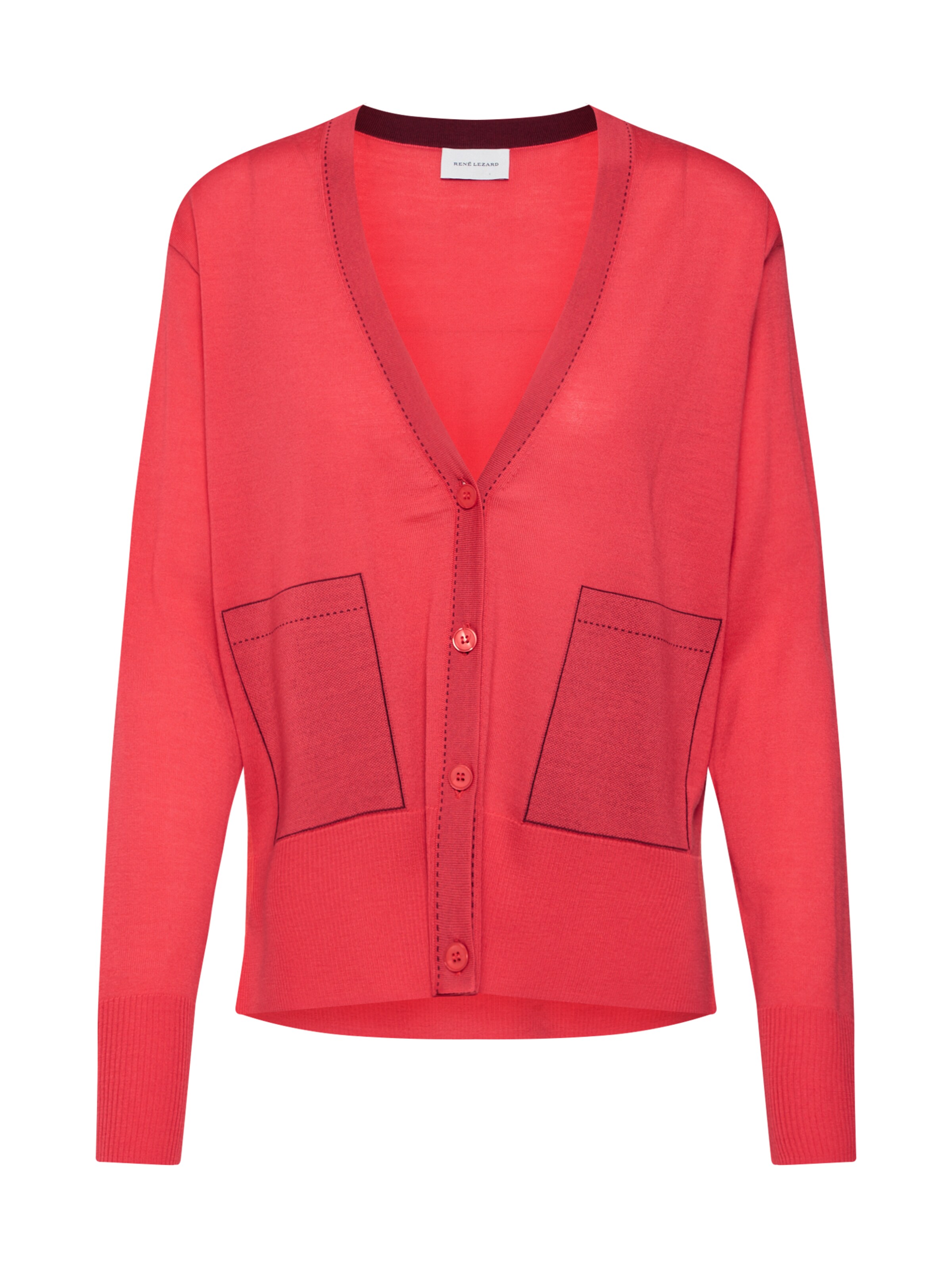 RENÉ LEZARD - Gebreid vest 'P019 S' in de kleur Rood