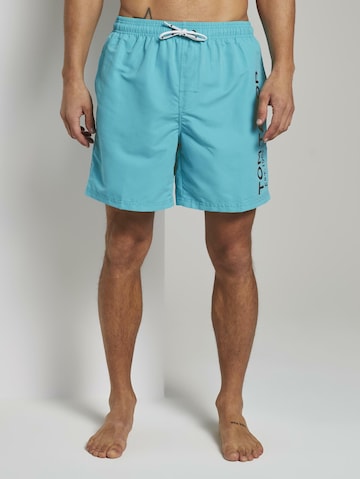 TOM TAILOR Zwemshorts 'Jeremy' in Blauw: voorkant