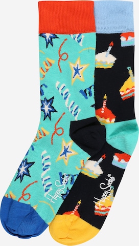 Happy Socks Regular Sokken 'Birthday Cake' in Blauw: voorkant