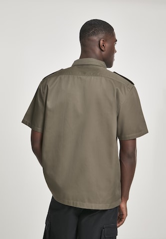 Brandit Comfort fit Button Up Shirt in Green