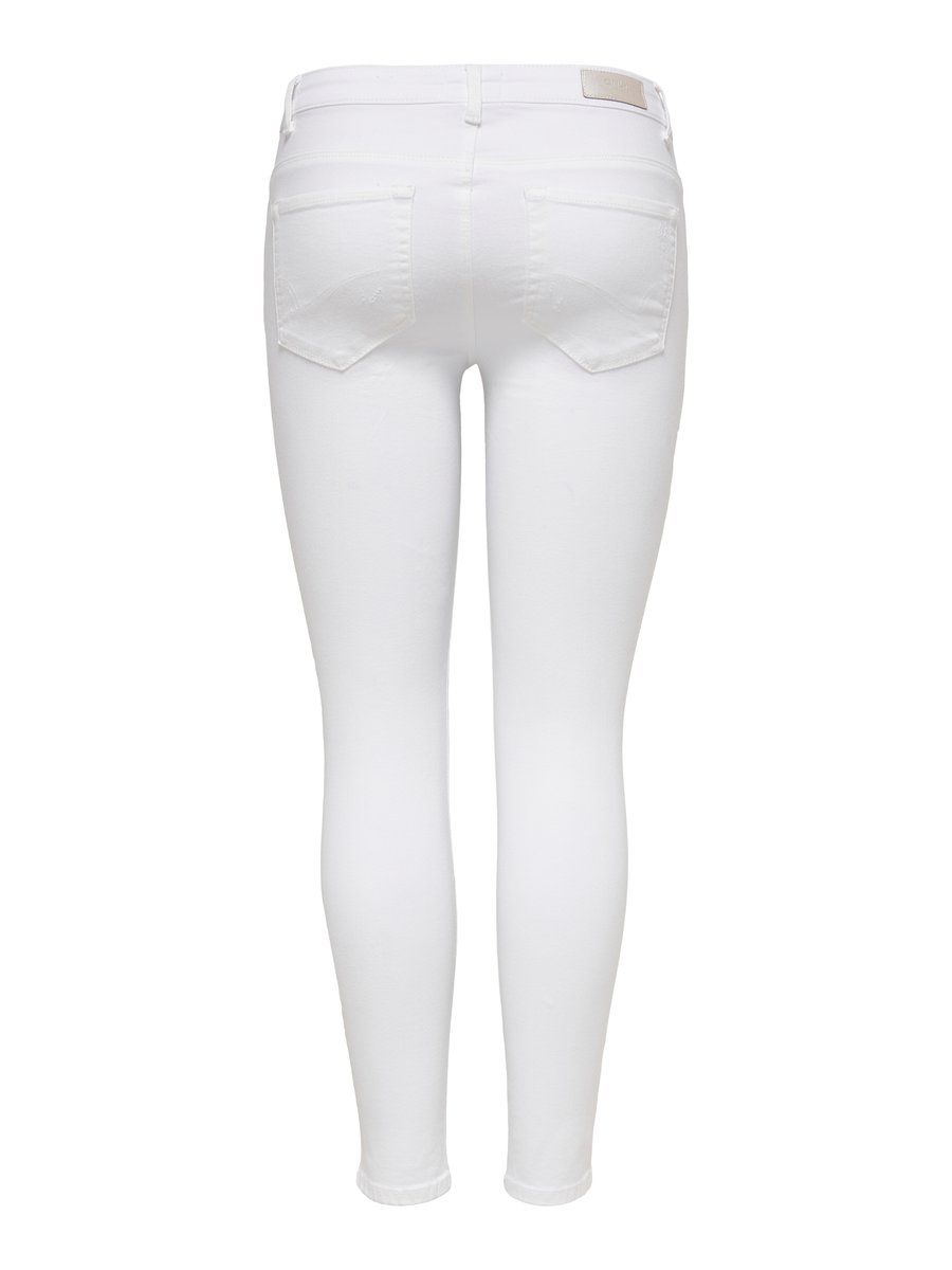 ONLY Jeans ONLCarmen Reg Ankle Destroy Skinny Fit in Weiß 