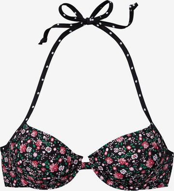 BUFFALO - Push-up Top de bikini 'Evi' en negro: frente