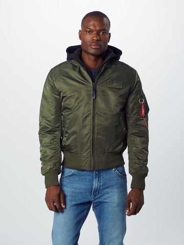 ALPHA INDUSTRIES Välikausitakki 'MA-1 D-Tec' värissä vihreä