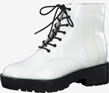 s.Oliver Lace-up bootie in White: front