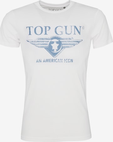 TOP GUN Shirt 'Beach' in Wit: voorkant