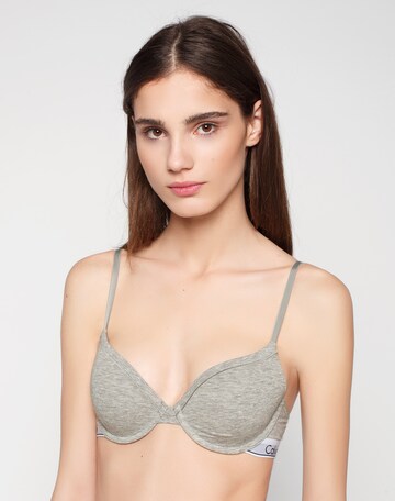 Sutien de tricou Sutien de la Calvin Klein Underwear pe gri: față
