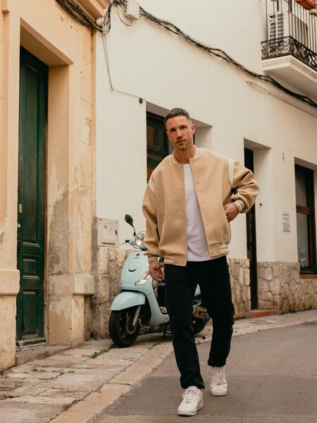 Daniel Fuchs - Beige Varsity Look by DAN FOX APPAREL